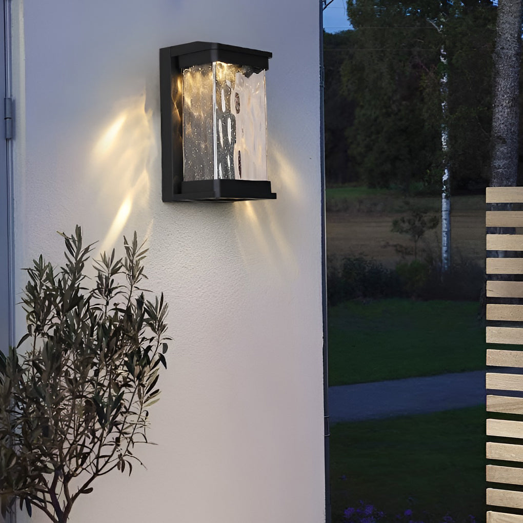 Modern Black Aluminum Glass Outdoor Wall Light IP65 Waterproof