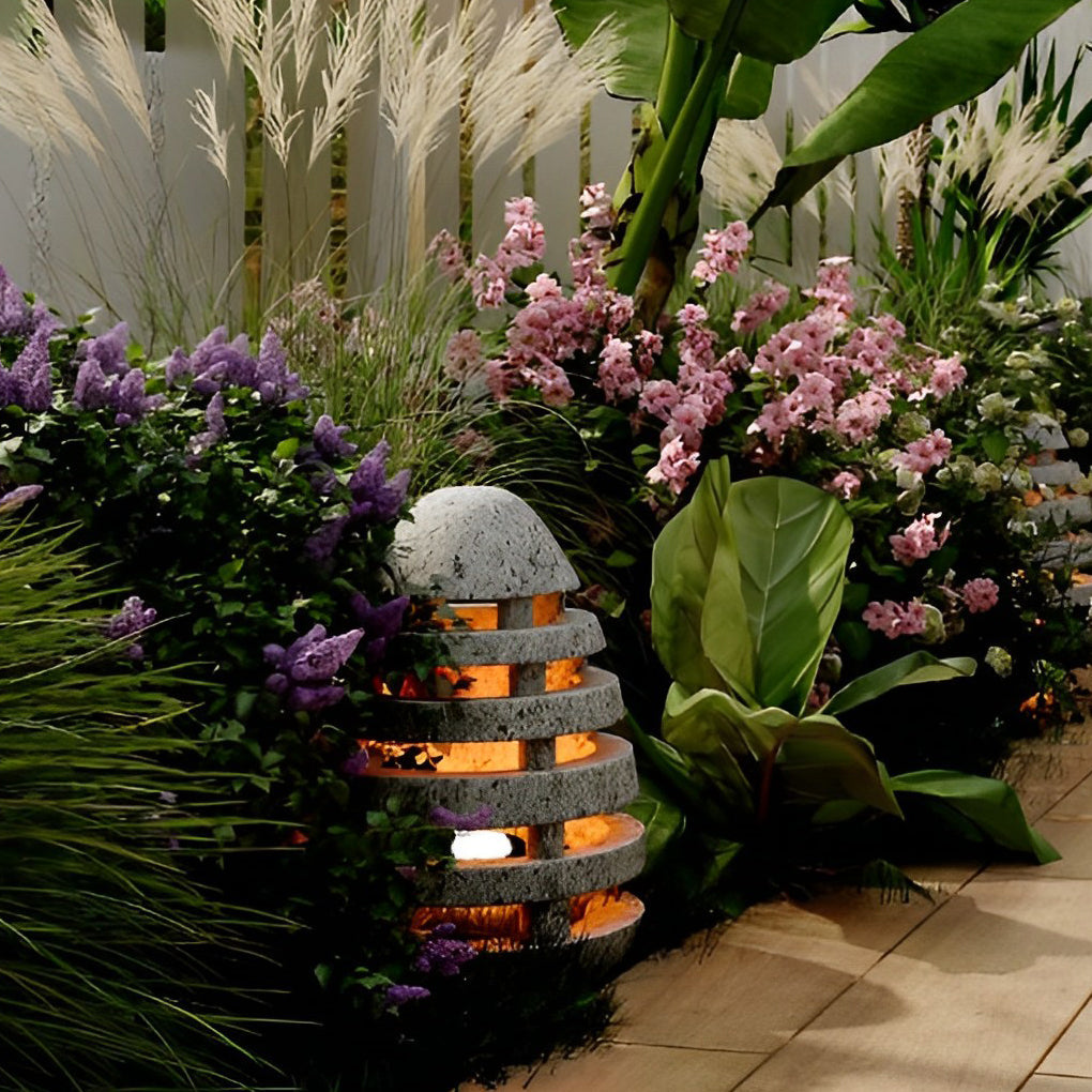 Egg-Shaped Resin LED Lawn Light - Modern Waterproof Outdoor Lighting