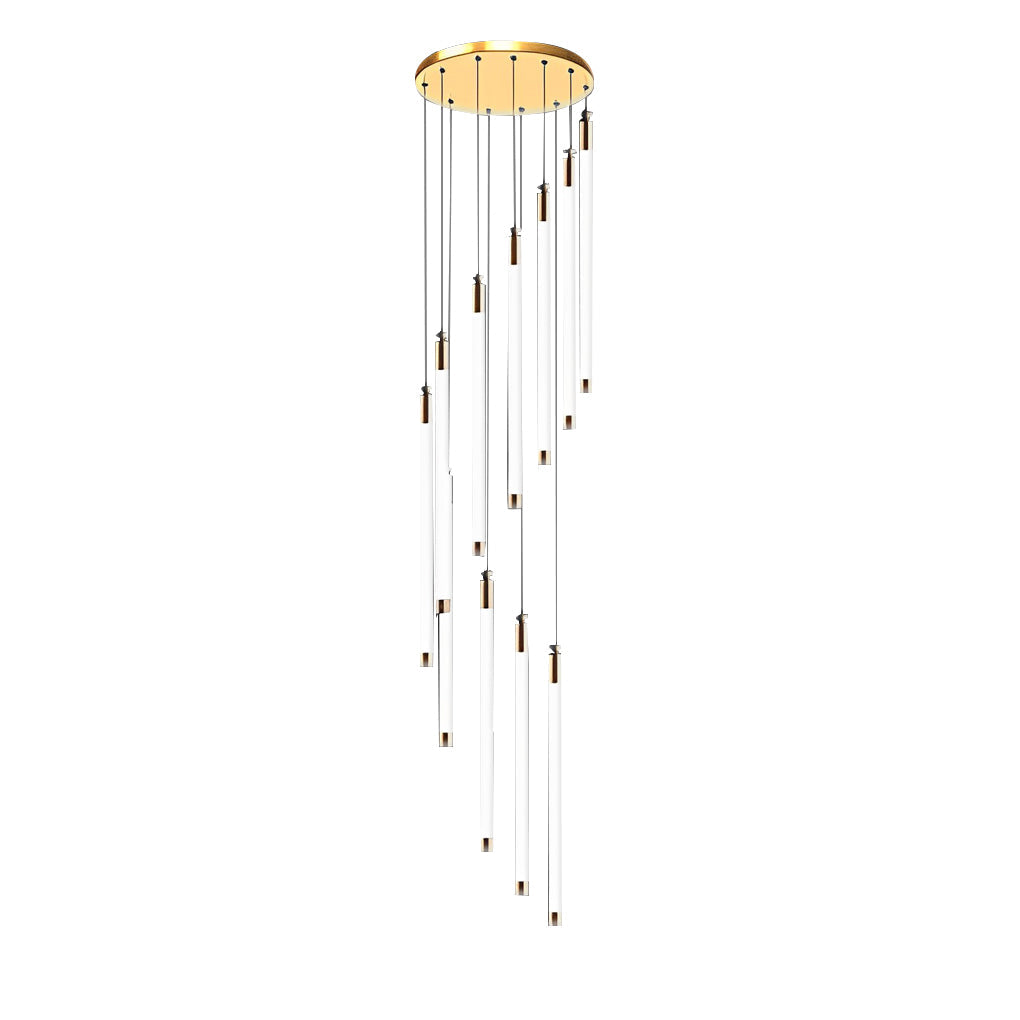 Spiral LED Staircase Chandelier Modern Long Tube Acrylic Light
