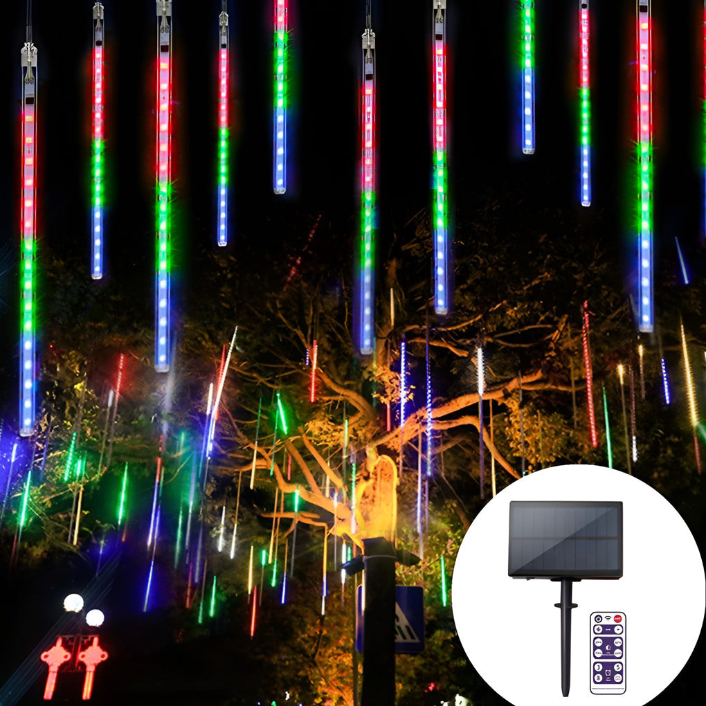 Solar LED Meteor Shower Rain Lights Waterproof Outdoor Tree Decor