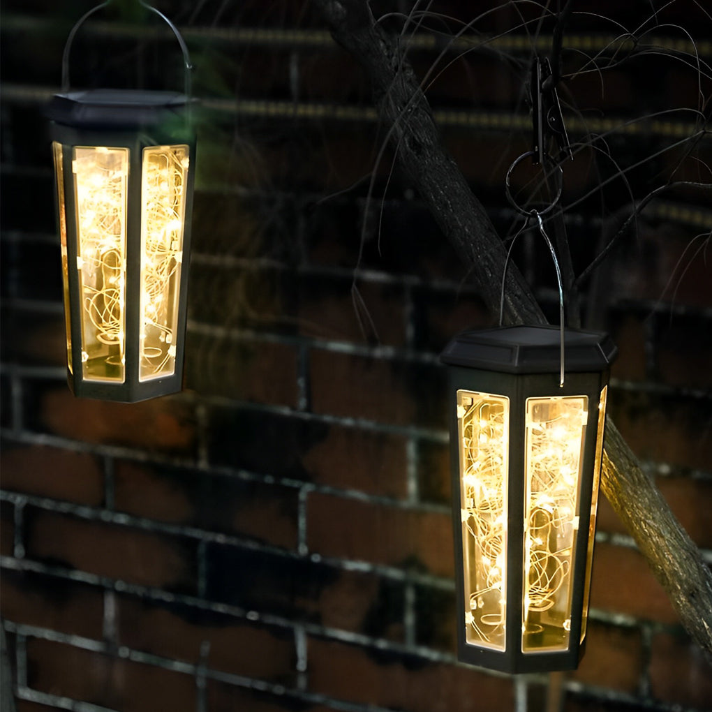 Hexagonal Solar Lawn Lights with Motion Sensor - Set of 2