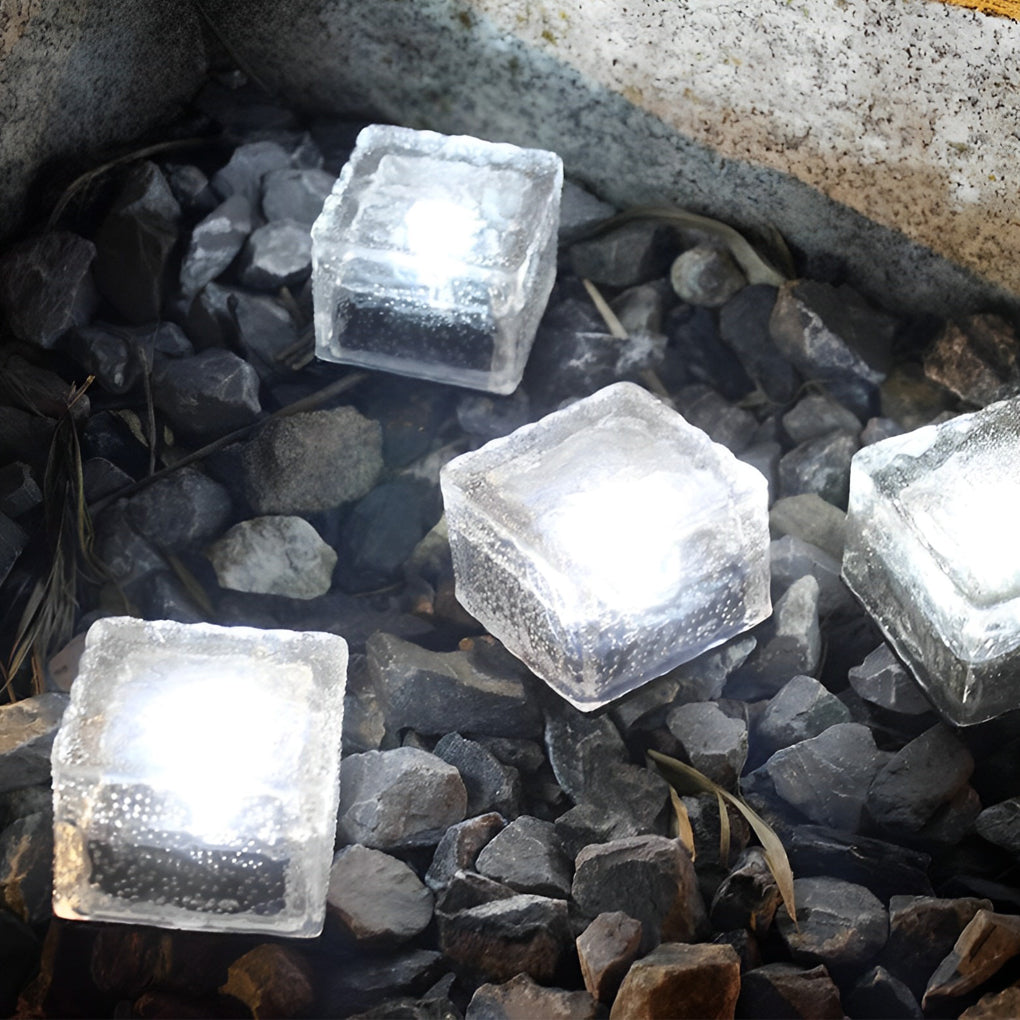 Solar Ice Cube Step Lights Modern Outdoor Deck Pathway Lighting