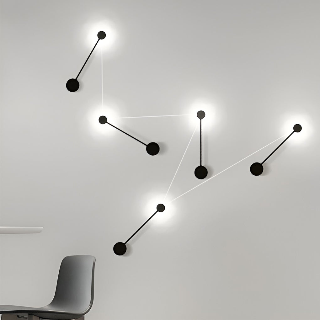 Modern Linear LED Wall Light Black Aluminum Art Sconce