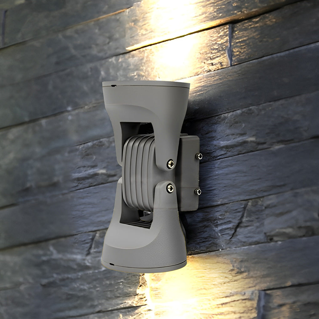 Rotating LED Up Down Outdoor Wall Light - Modern Aluminum