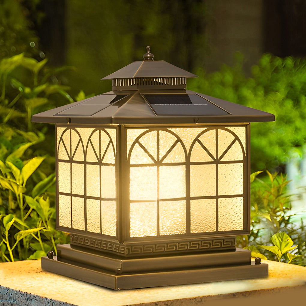 Modern Bronze Solar Post Cap Light with 3-Step Dimming