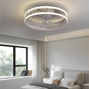 Modern Bladeless Ceiling Fan Light with Dimmable LED