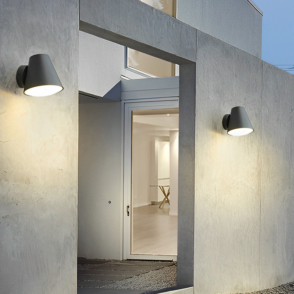 Cone Shape LED Waterproof Black Outdoor Wall Lamp Modern Exterior