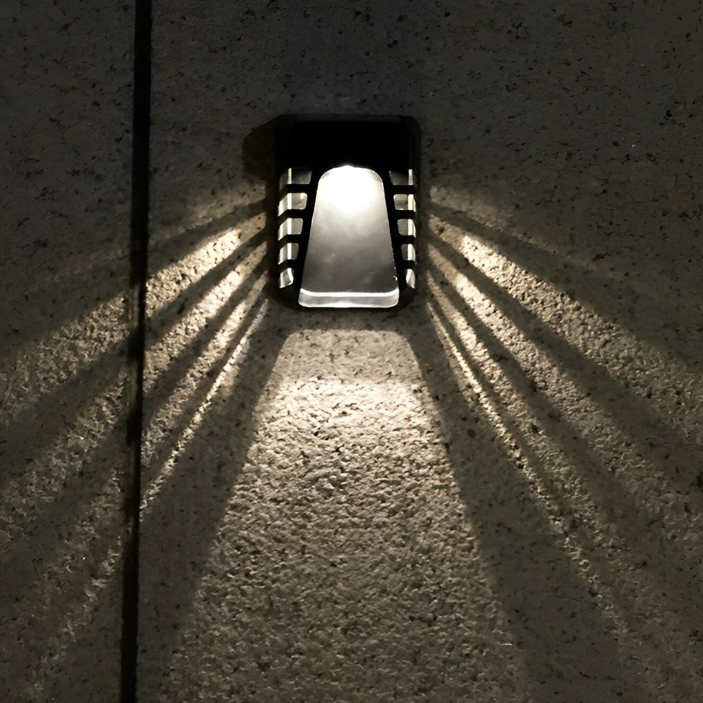 Modern Solar LED Outdoor Wall Light - Waterproof Black Finish