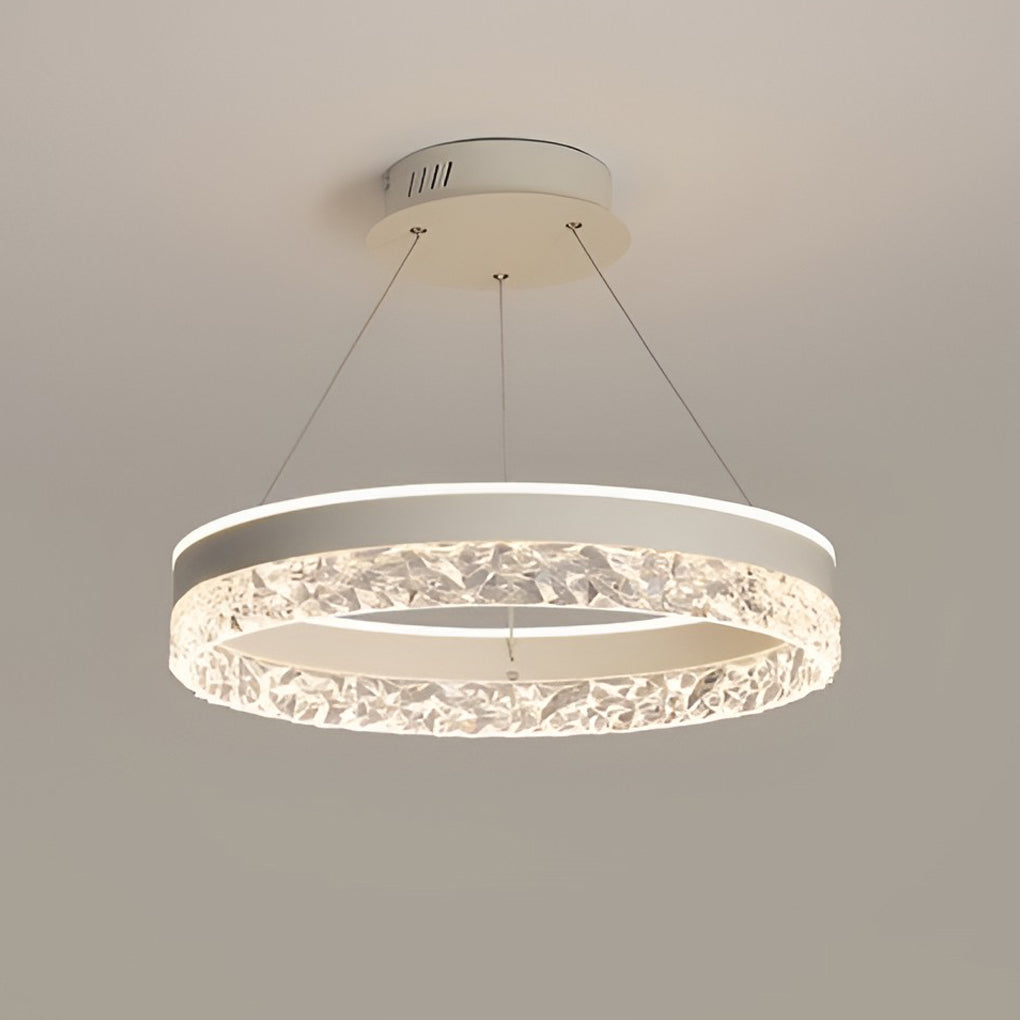 Modern Circular Ring LED Chandelier with Three-Step Dimming