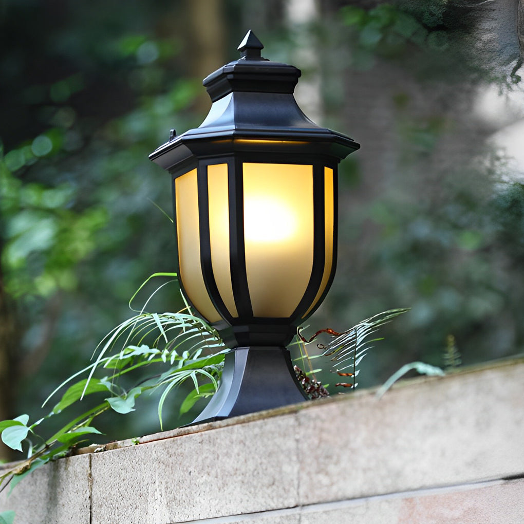 Modern Aluminum Outdoor Post Light with Glass Shade – Waterproof