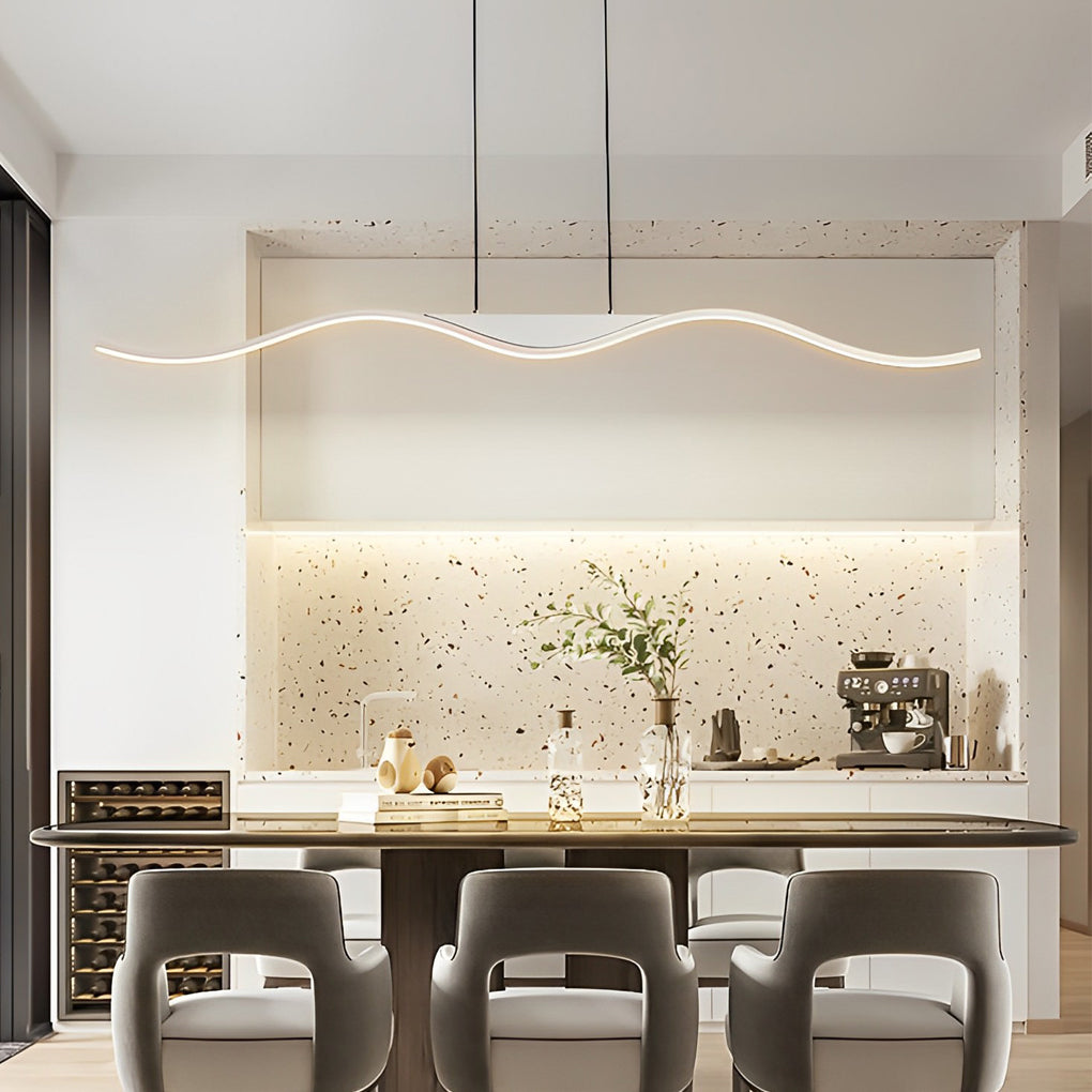 Wave Design LED Pendant Light with Dimming Control