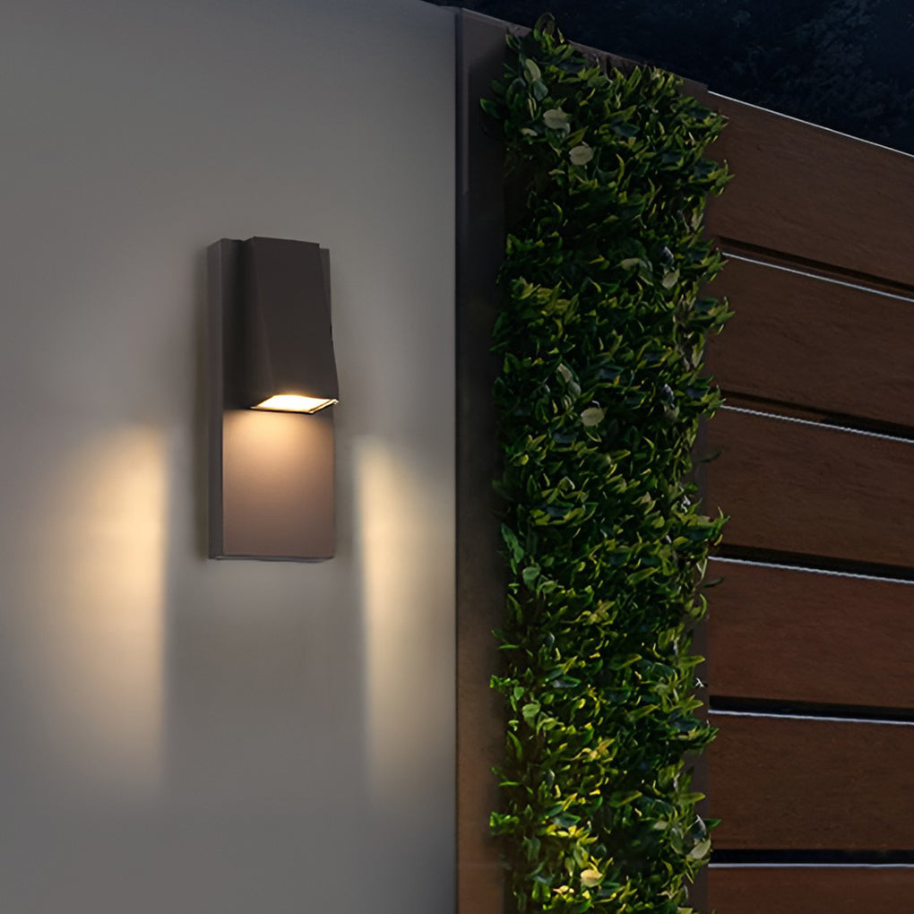Rectangular LED Outdoor Wall Light - Modern Black Aluminum