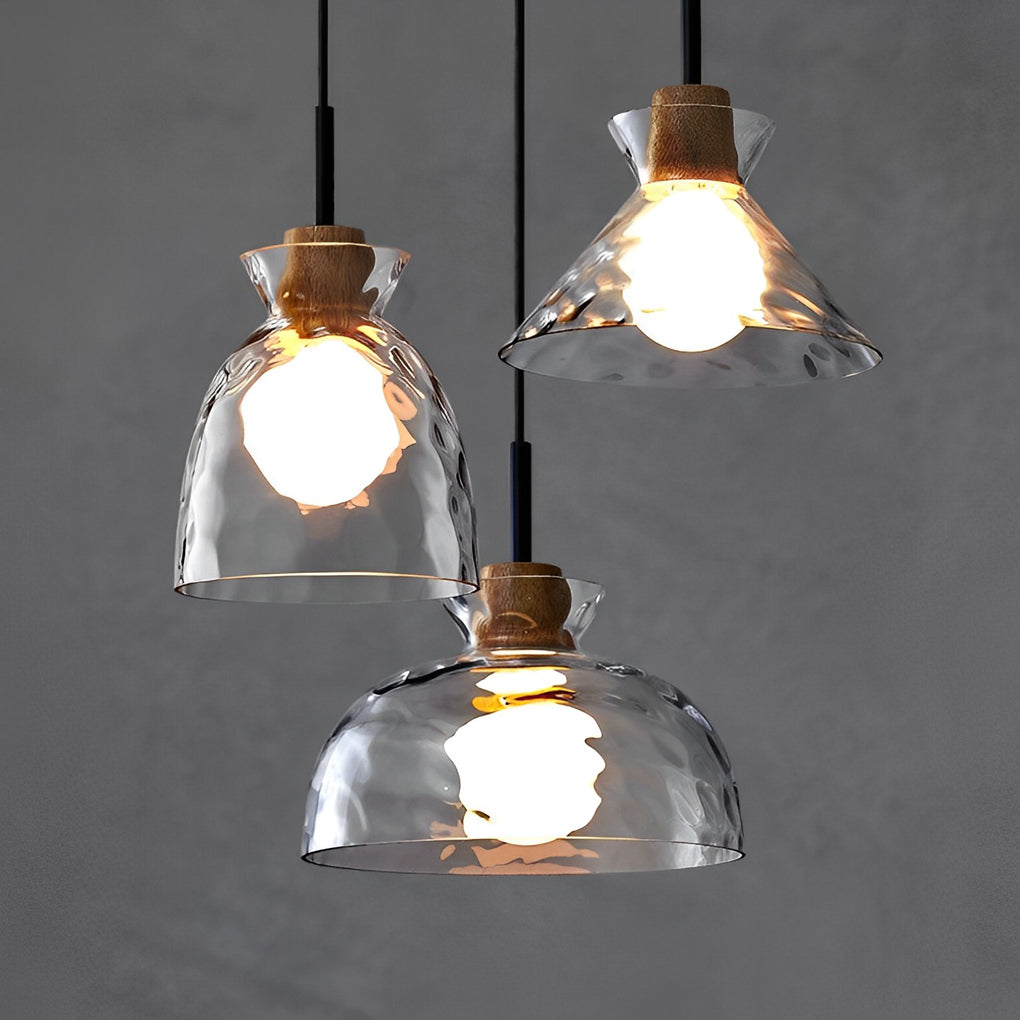 Modern Glass Wood Pendant Light | Japanese Minimalist Design