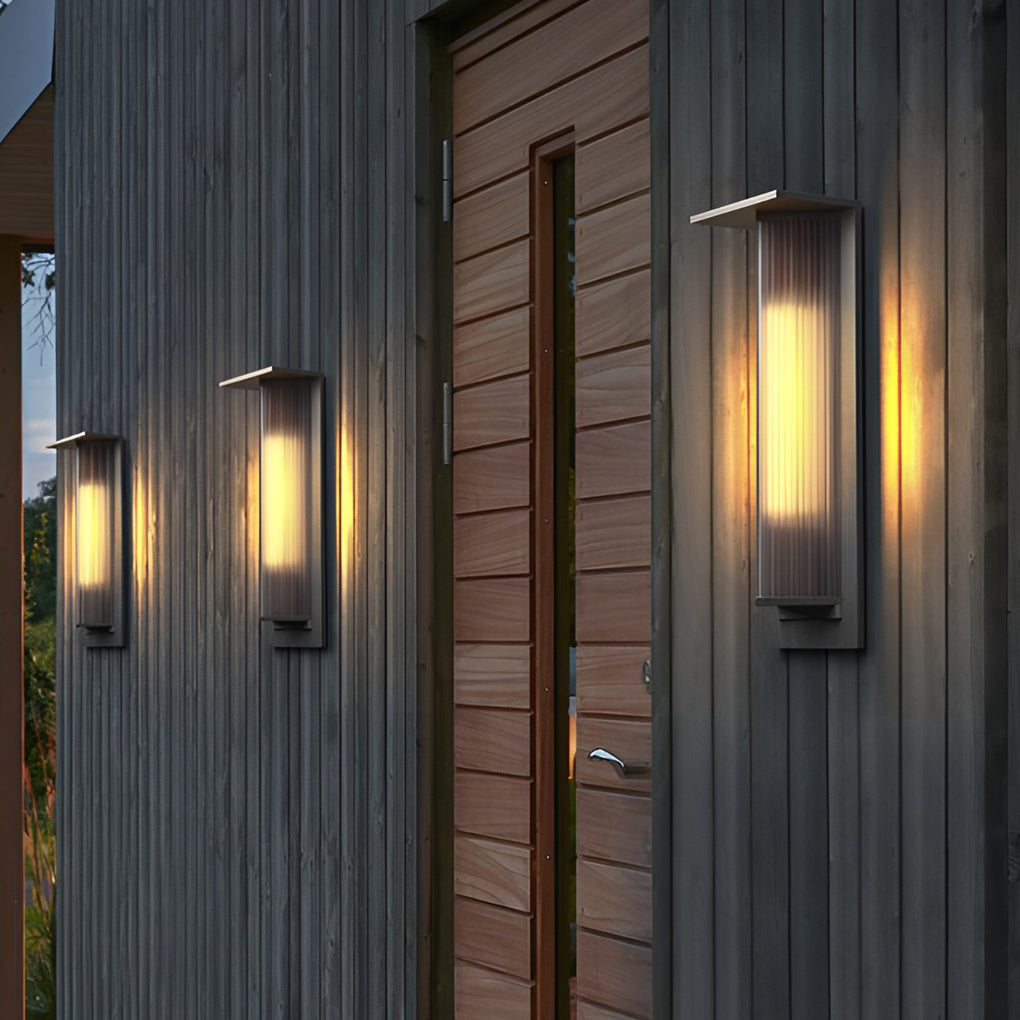 Industrial LED Solar Outdoor Wall Light – Aluminum & Glass