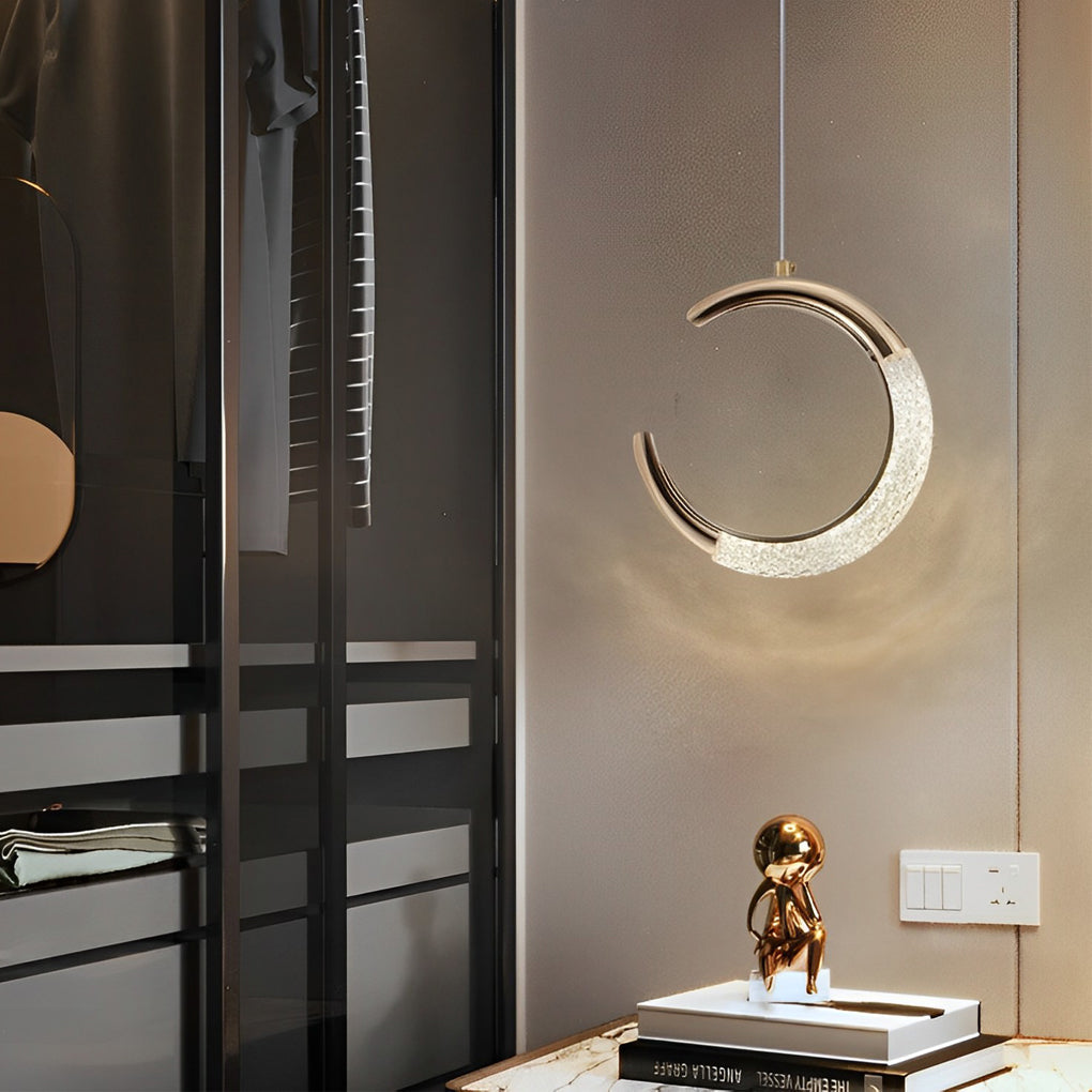 Modern Nordic Ring Pendant Light with LED – Gold Electroplated