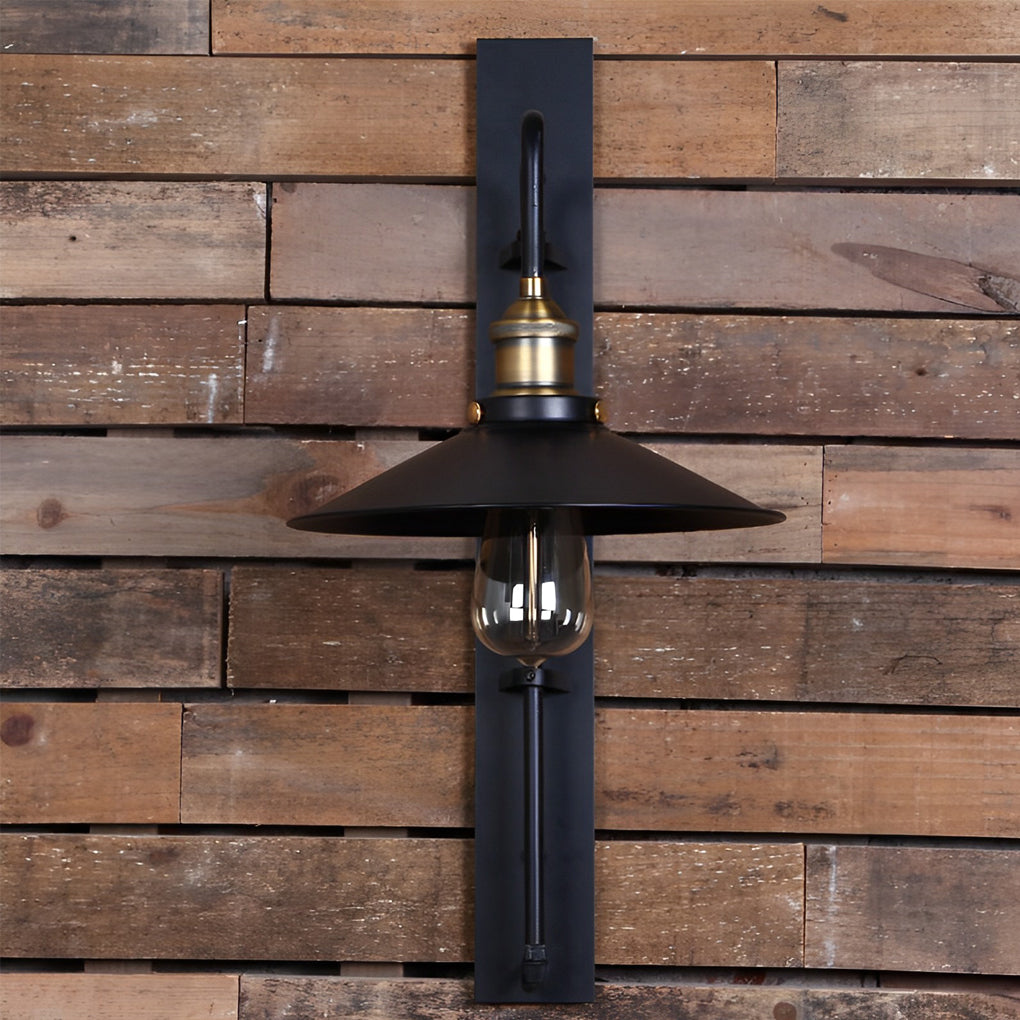 Adjustable Black Industrial Wall Sconce with LED Light