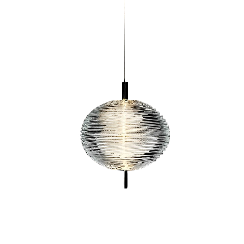 Modern Glass Shade LED Pendant Light – Iron Frame, Nordic Design