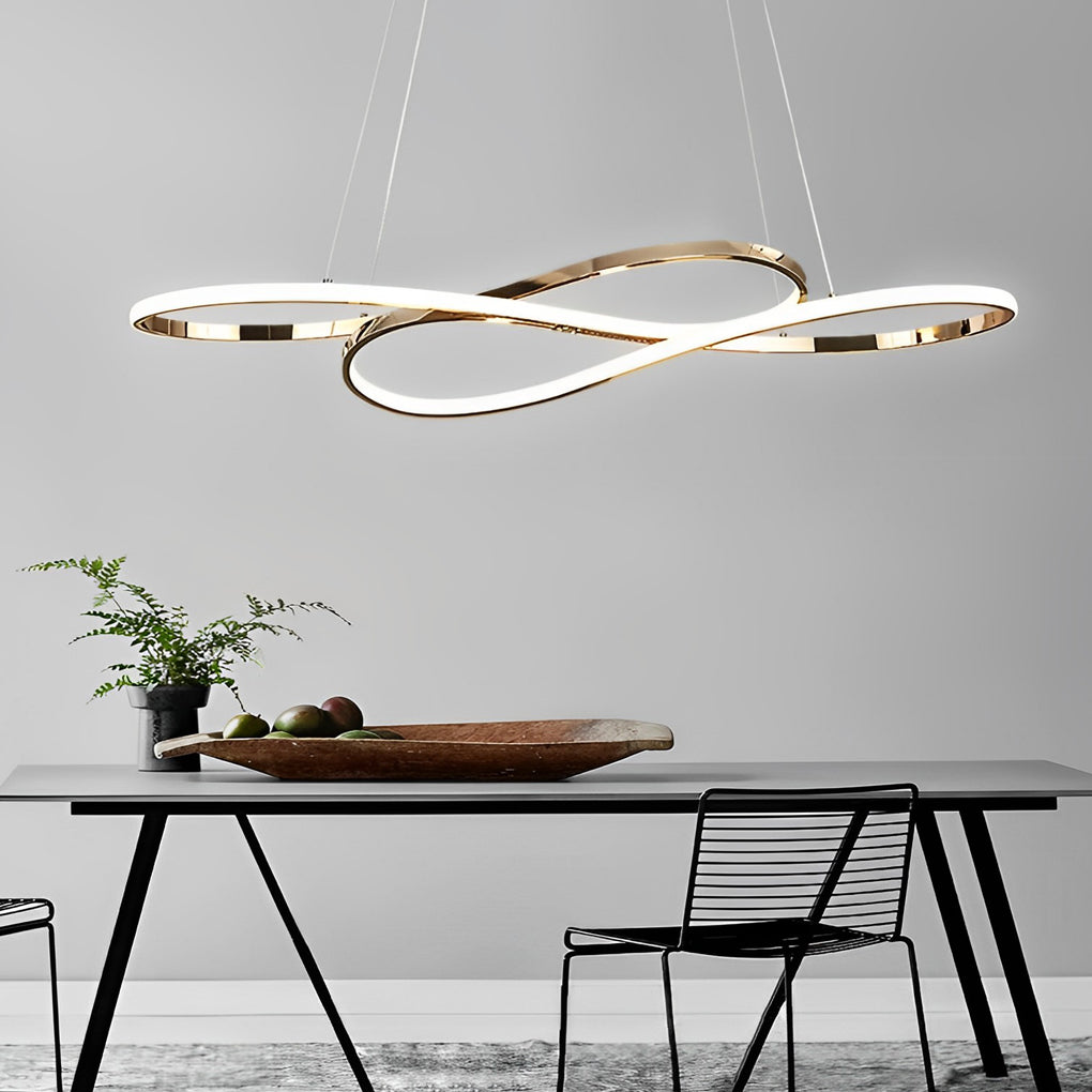 Wavy Double Wave LED Pendant Light Modern Aluminum Chandelier