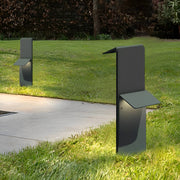 Modern Solar Pathway Light Dual Panel Stainless Steel LED