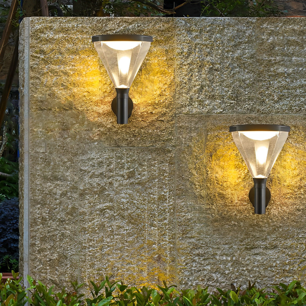 Modern Solar Outdoor Wall Light with Dual Color Temperature - Black