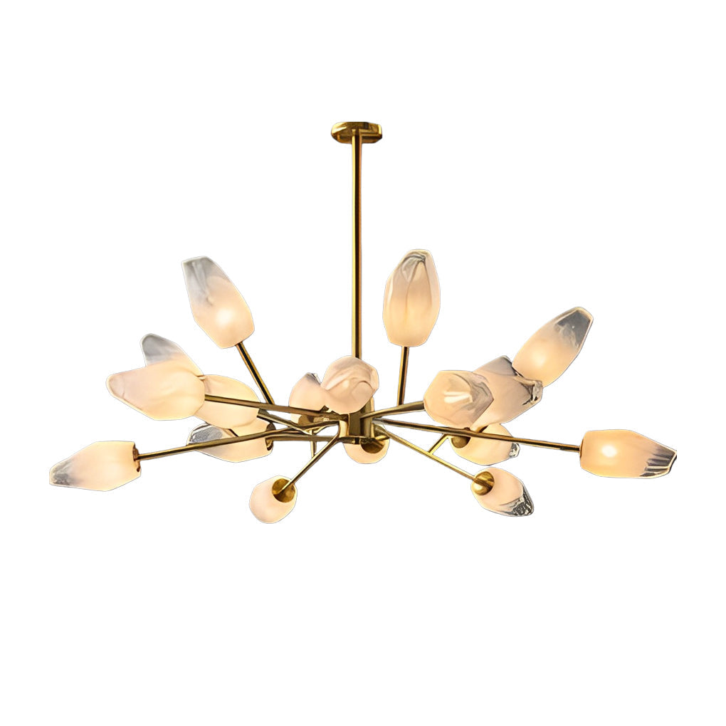 Modern Molecular Glass Chandelier Gold Electroplated LED Sputnik