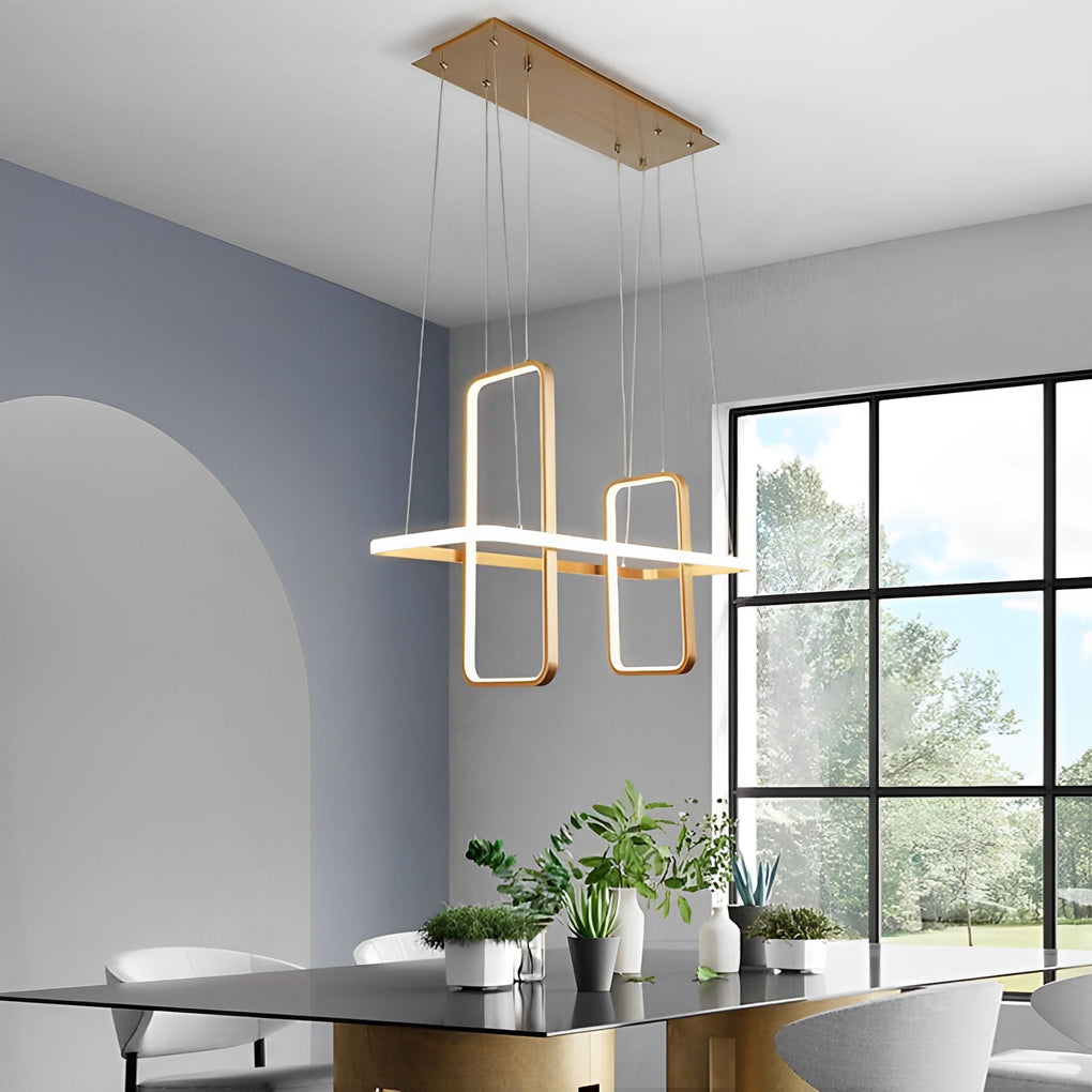 Rectangular LED Modern Chandelier Aluminum Pendant Light