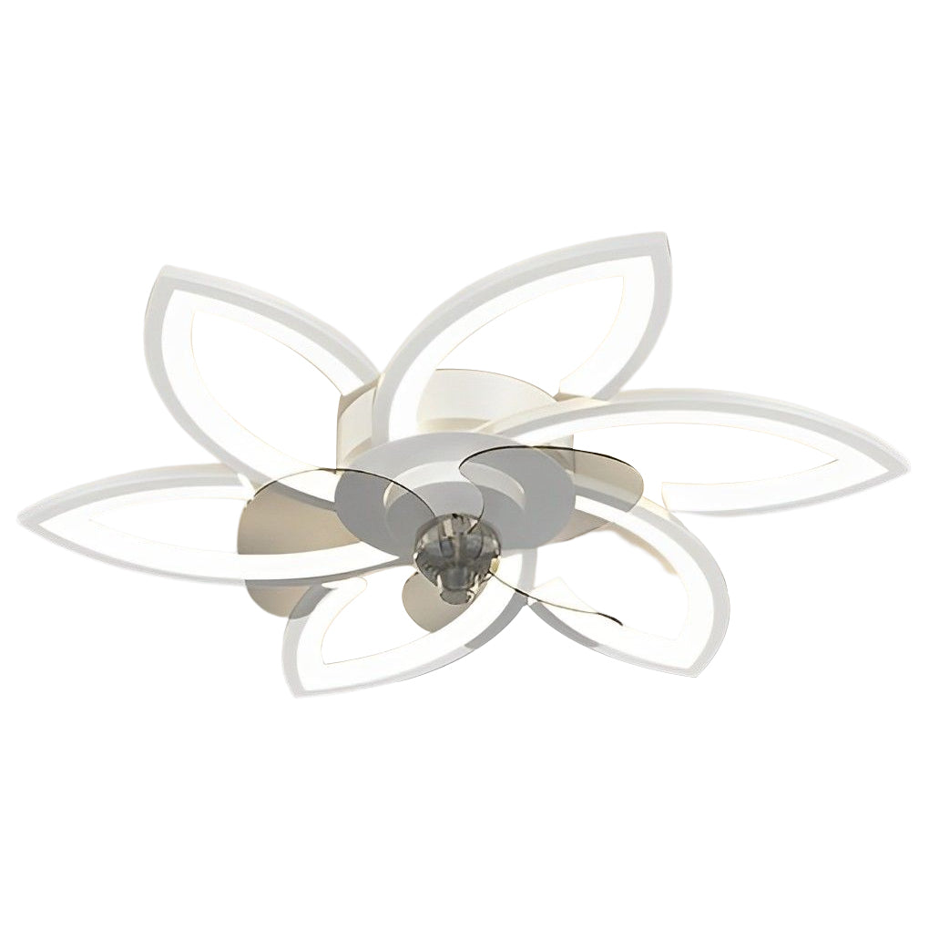 Modern Flower LED Ceiling Fan Light with Stepless Dimming