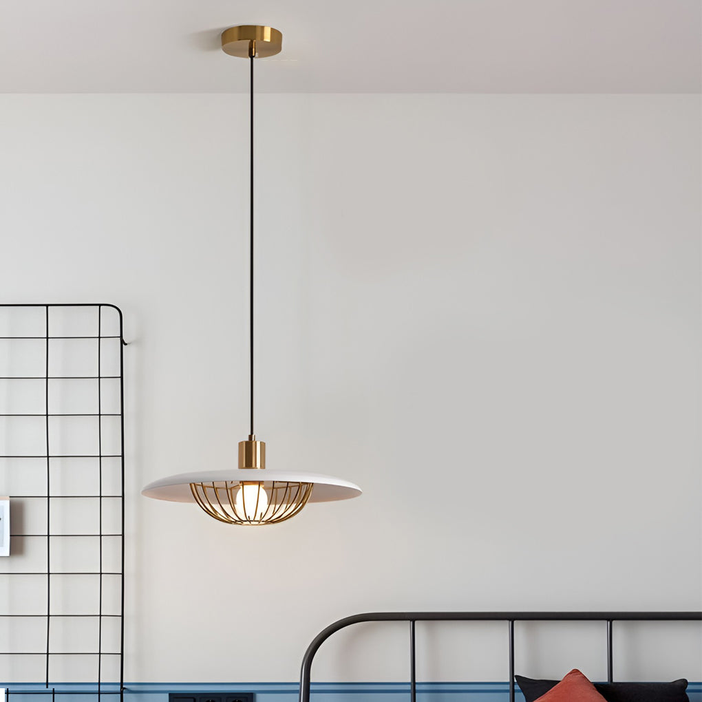 Modern Circular Iron Pendant Light with Three-Step Dimming