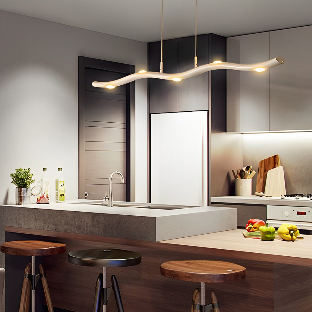 Modern White Acrylic Branch Chandelier with Stepless Dimming