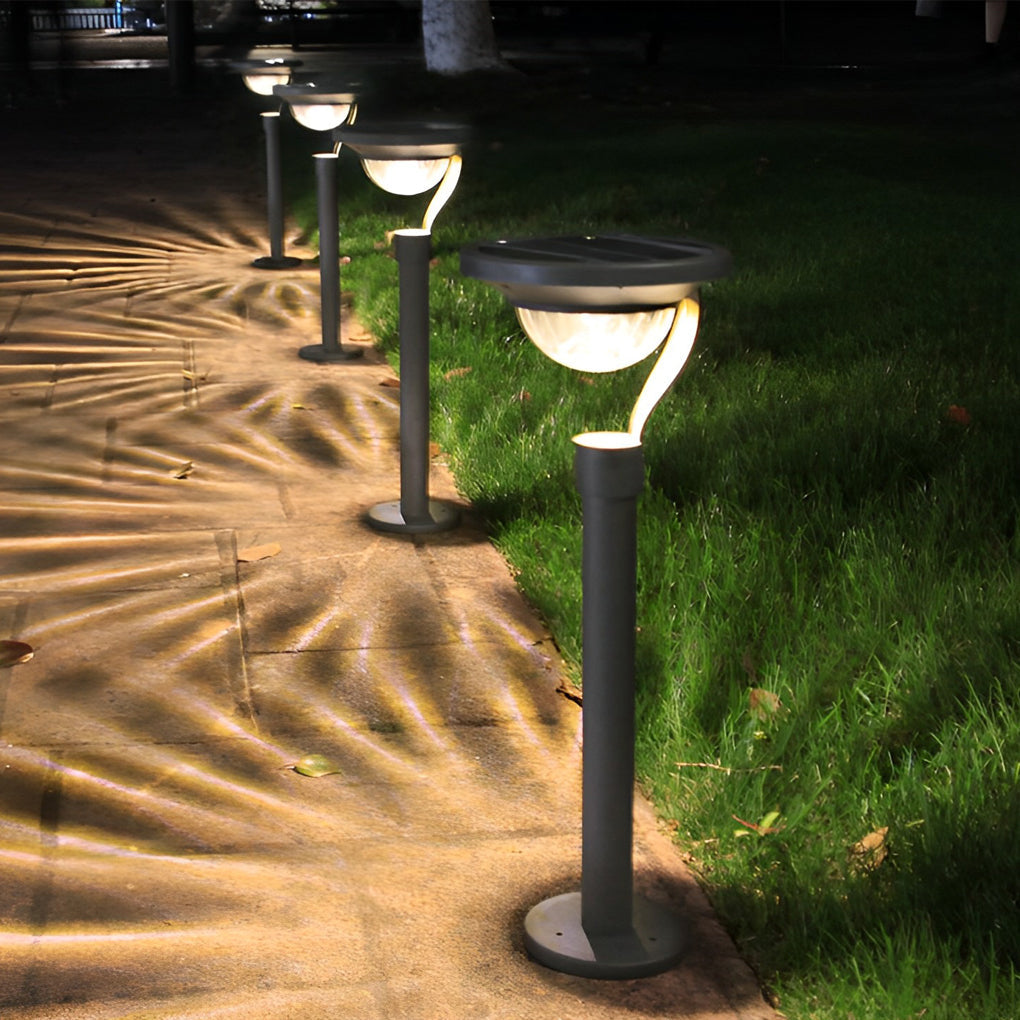 Modern Solar Half-Sphere LED Lawn Light – Aluminum & Steel