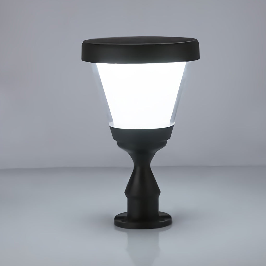 Modern Solar Fence Post Cap Light - Waterproof Aluminum Outdoor