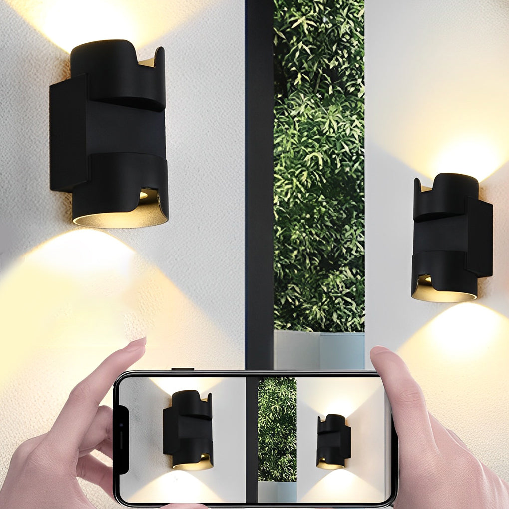Modern Black Aluminum Waterproof Up Down LED Outdoor Wall Light
