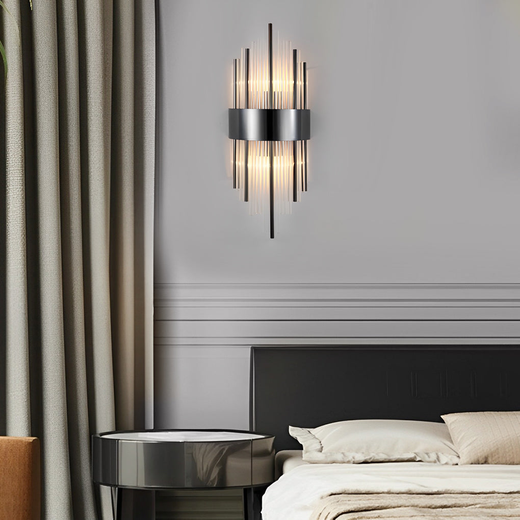 Modern Crystal Wall Sconce with Three-Step Dimming LED Light