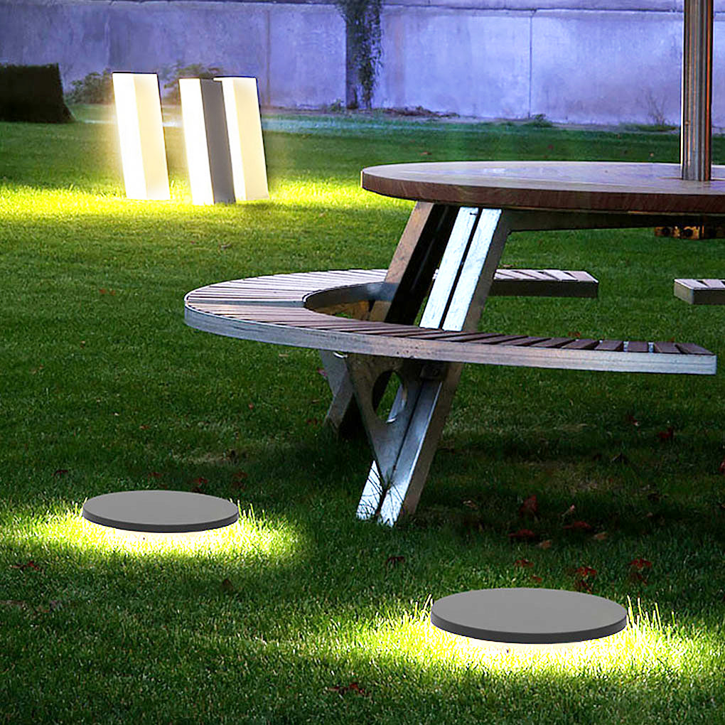 Halo LED Solar Ground Light | Warm White Outdoor Landscape Lighting