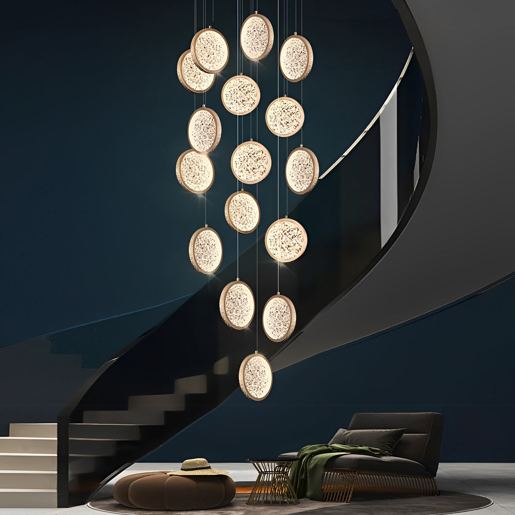 Modern Round Pendant Light with Iron & Acrylic Shade - 3-Step Dimming