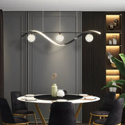 Modern Glass Ball Chandelier with Three-Step Dimming | LED Pendant