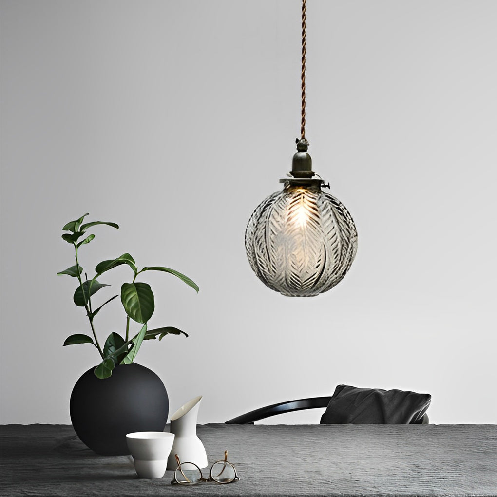 Modern Glass Ball Pendant Light with 3-Step Dimming LED
