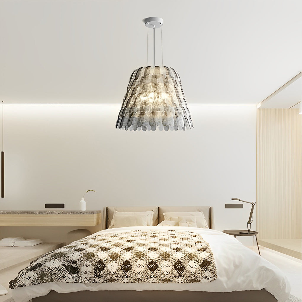 Modern Feather Chandelier with 3-Step Dimming - Acrylic Pendant