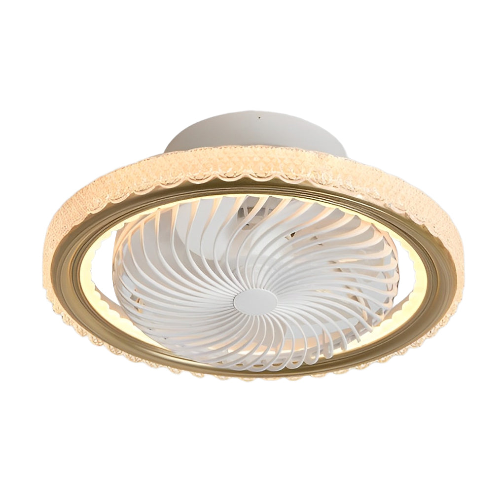 Modern Bladeless Ceiling Fan Light with Dimmable LED