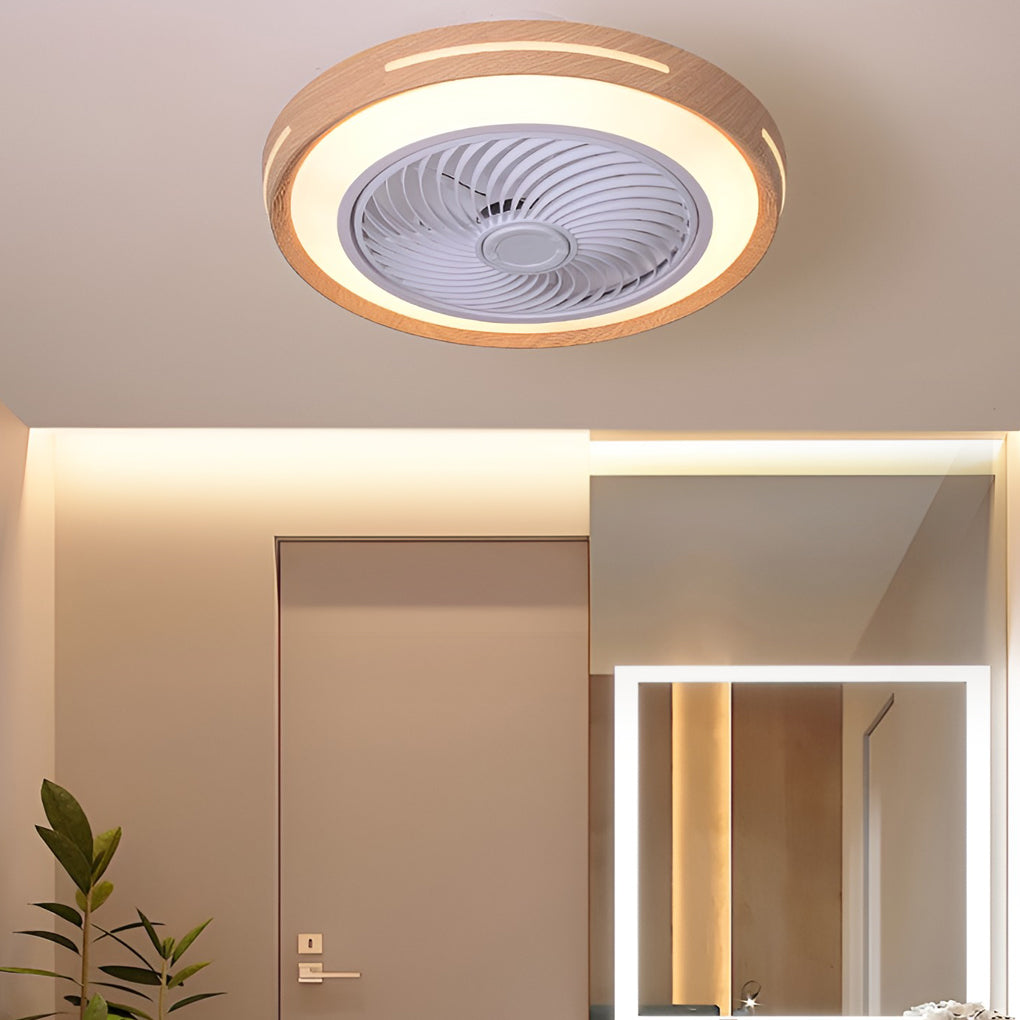 Modern Bladeless Ceiling Fan with LED Light & Remote Control