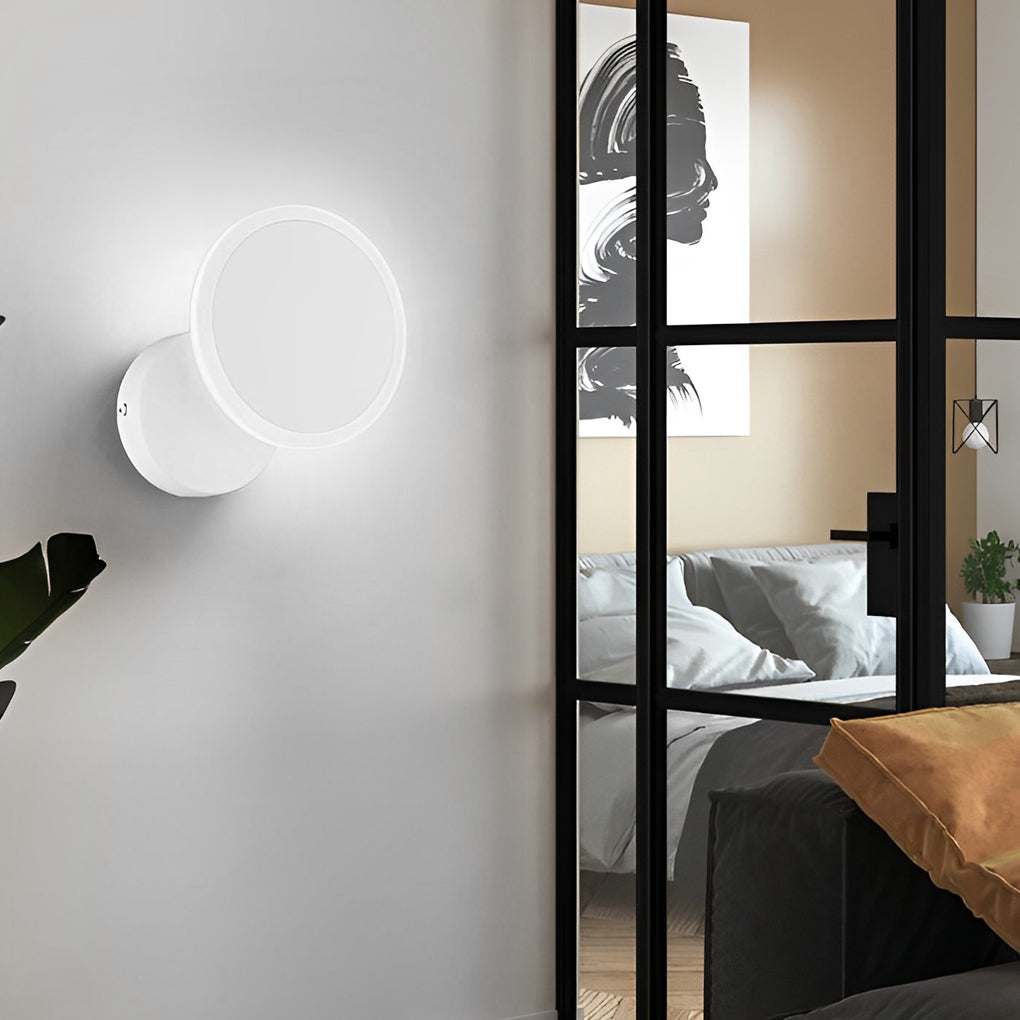 Rotatable LED Wall Sconce Modern Iron Acrylic Round Wall Light