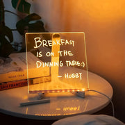 LED Acrylic Writable Message Board Table Lamp with Tripod Stand