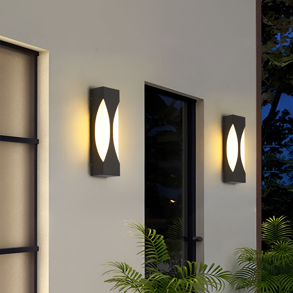 Modern Black LED Outdoor Wall Sconce - Waterproof Rectangular Design