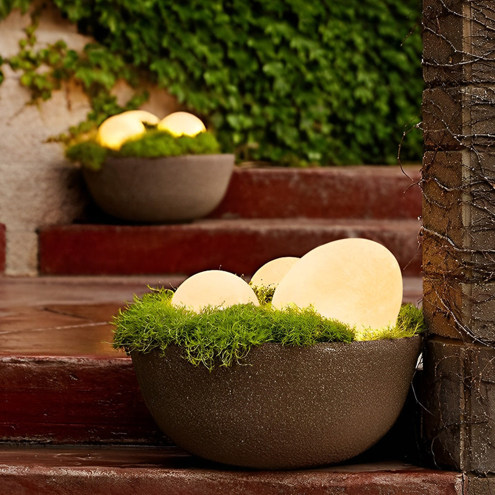 Modern Resin Cobblestone LED Lawn Light Waterproof Outdoor