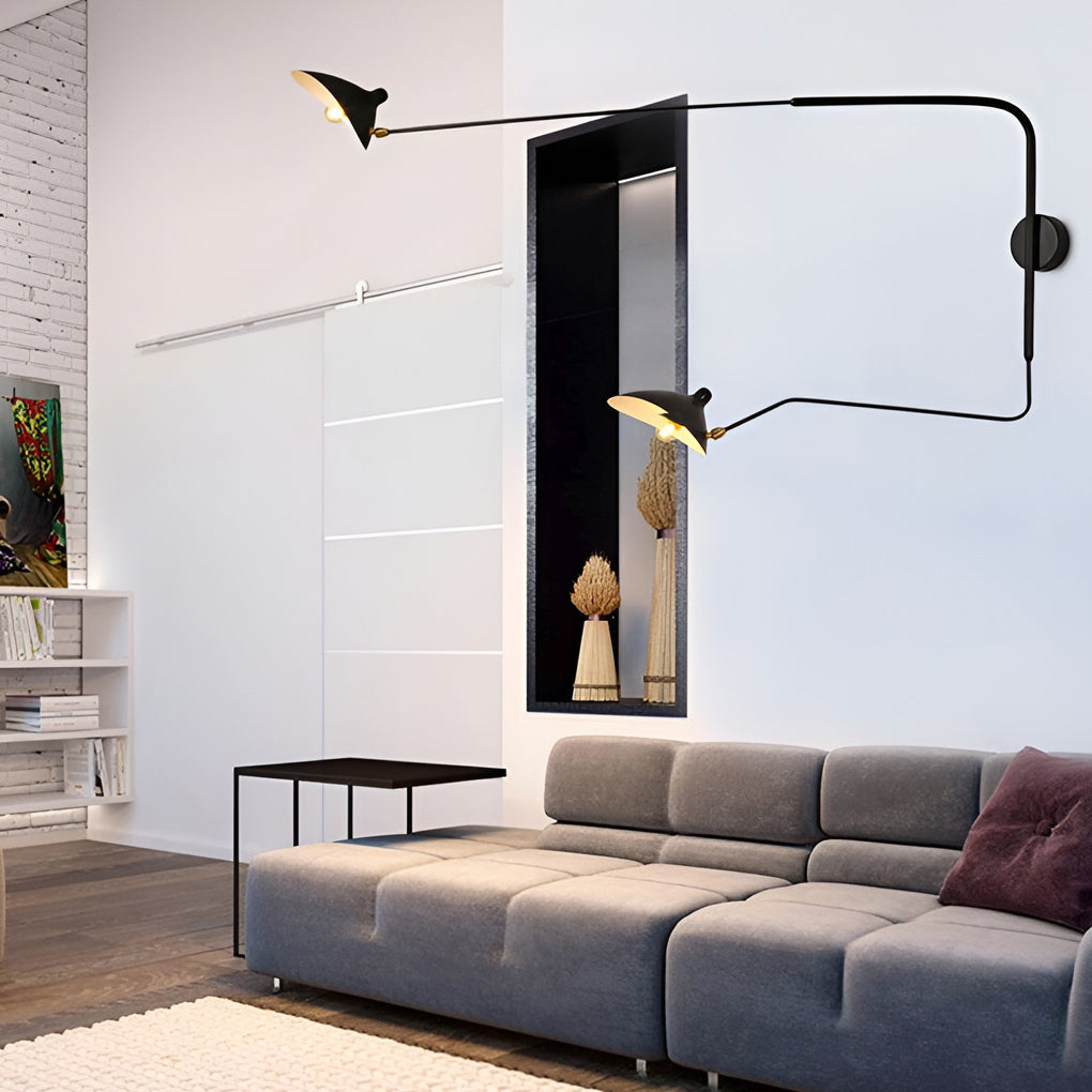 Industrial Swing Arm Wall Sconce - Adjustable Iron Wall Lamp
