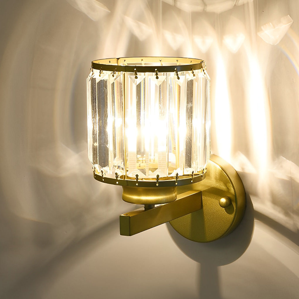 Modern Crystal Glass Wall Sconce with Rotating Shade