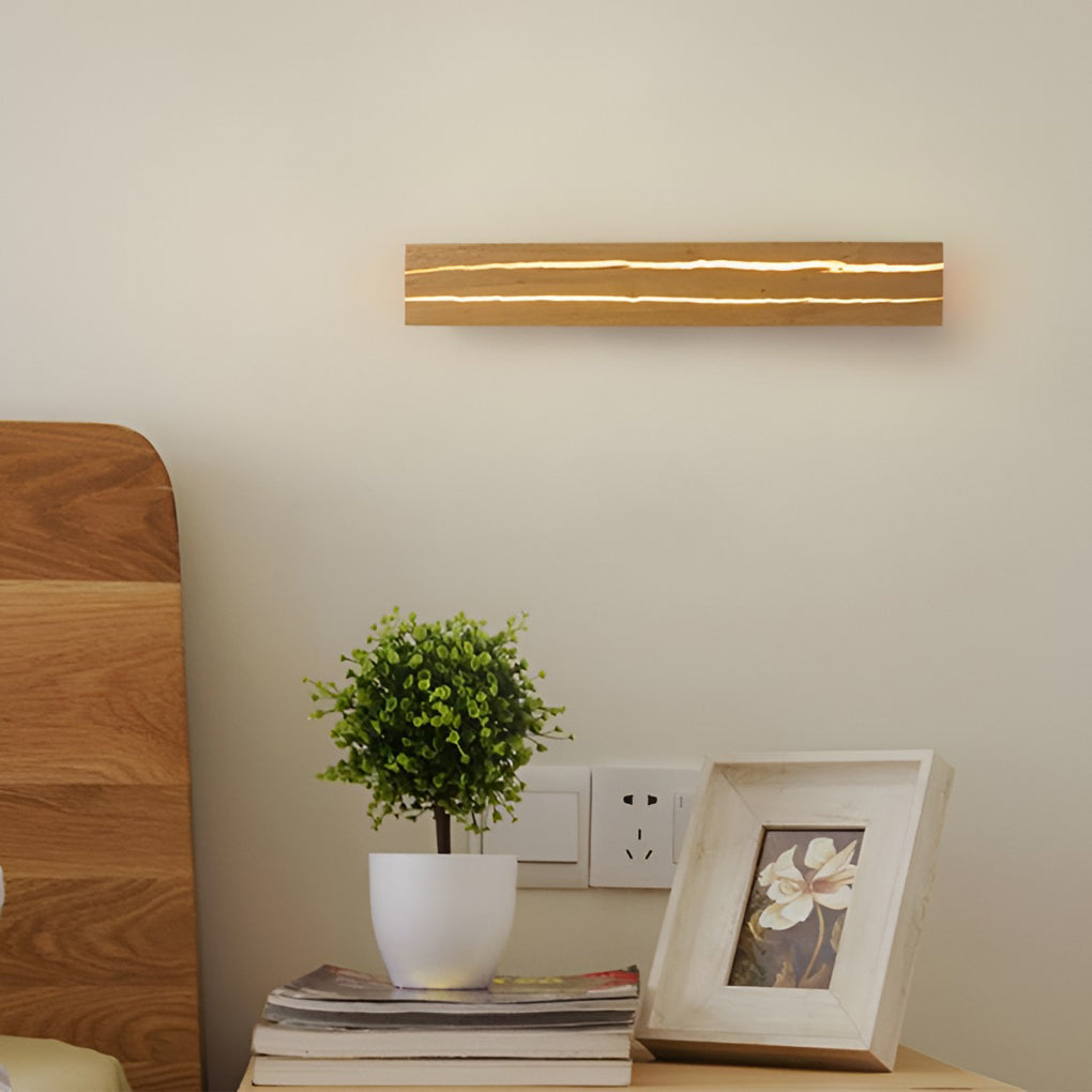Adjustable Wood LED Wall Lamp with 3-Step Dimming