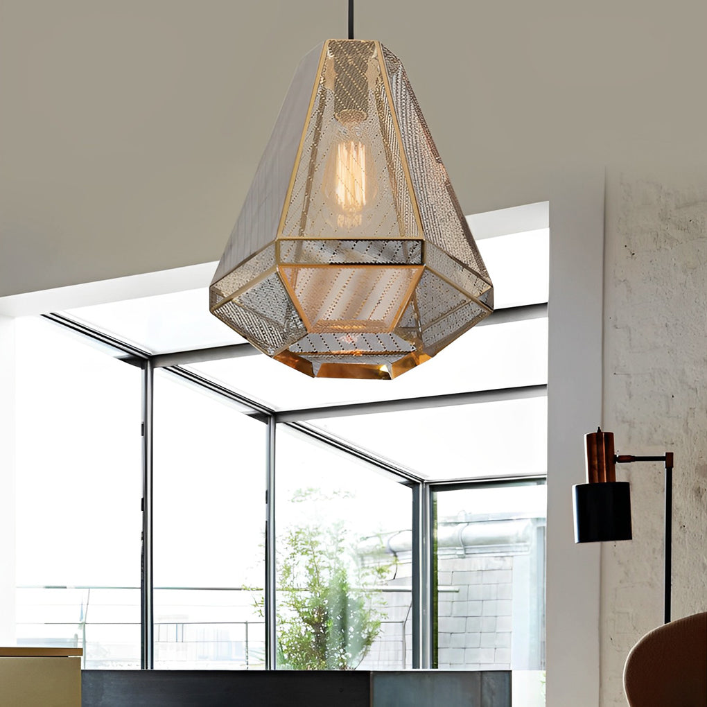 Geometric Stainless Steel Pendant Light - Modern Nordic Design