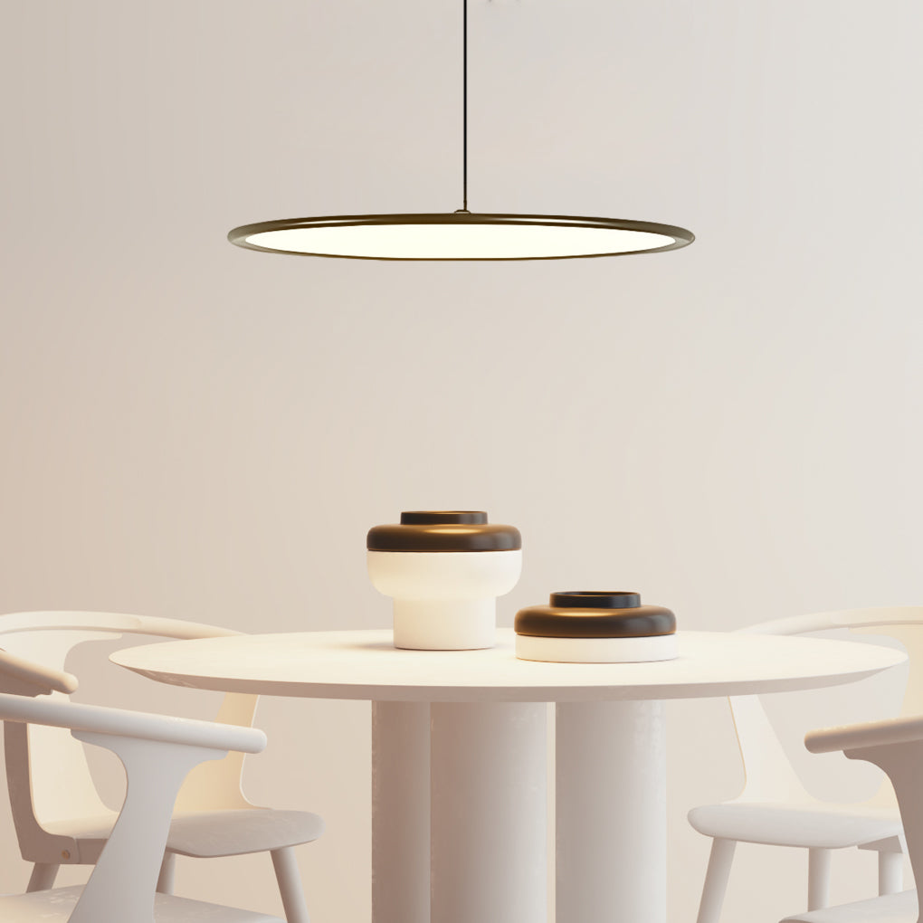 Modern Circle Linear Metal Pendant Light with Integrated LED