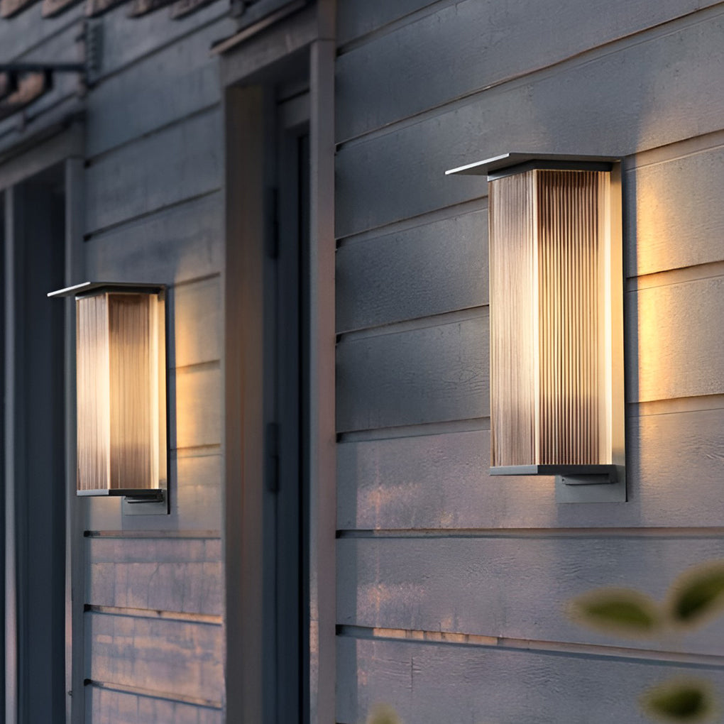 Modern Rectangular LED Outdoor Wall Light - Waterproof Metal Sconce